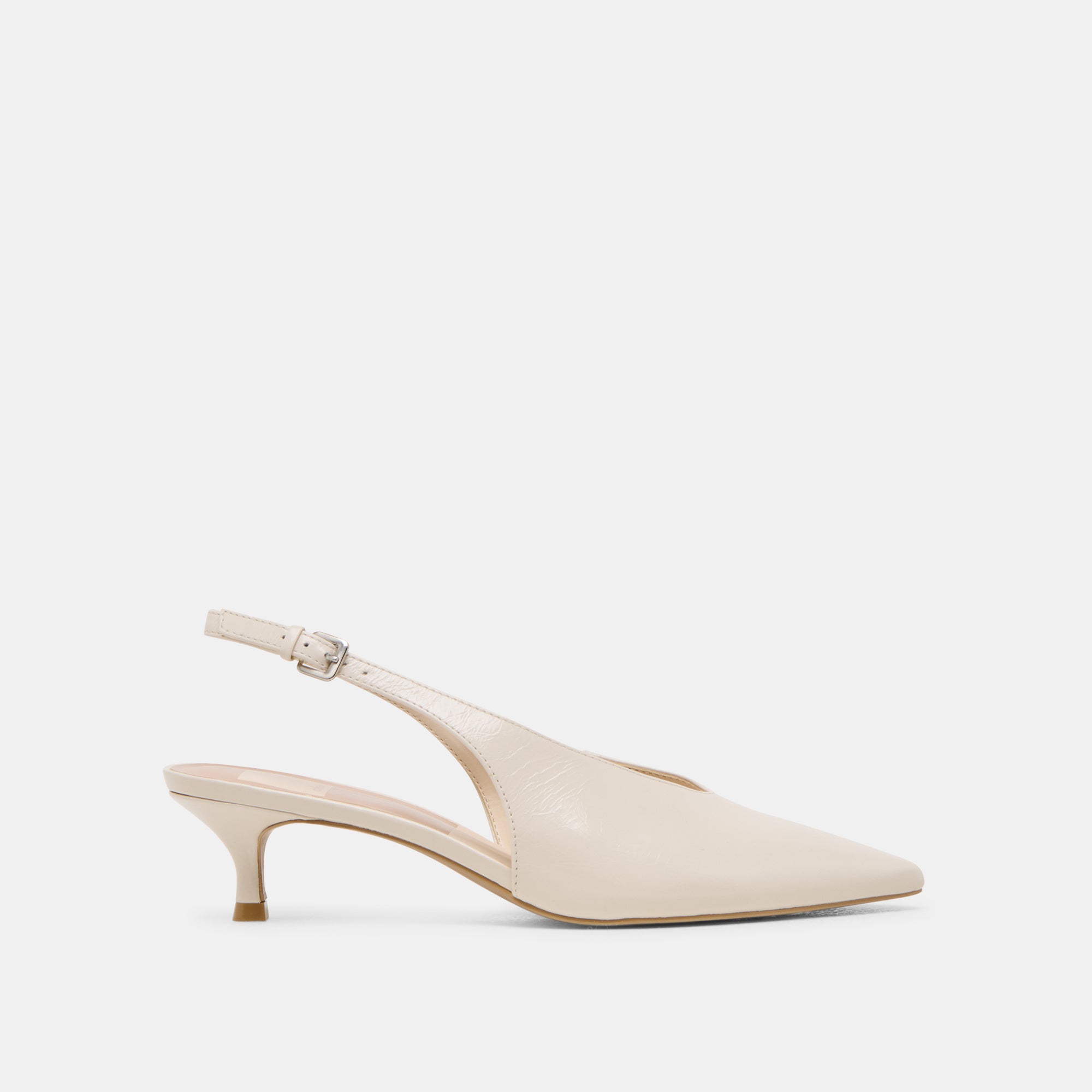 ALENNA Women's High Heels - Bone Crinkle Patent Leather Pumps for Work, Party & Special Occasions
