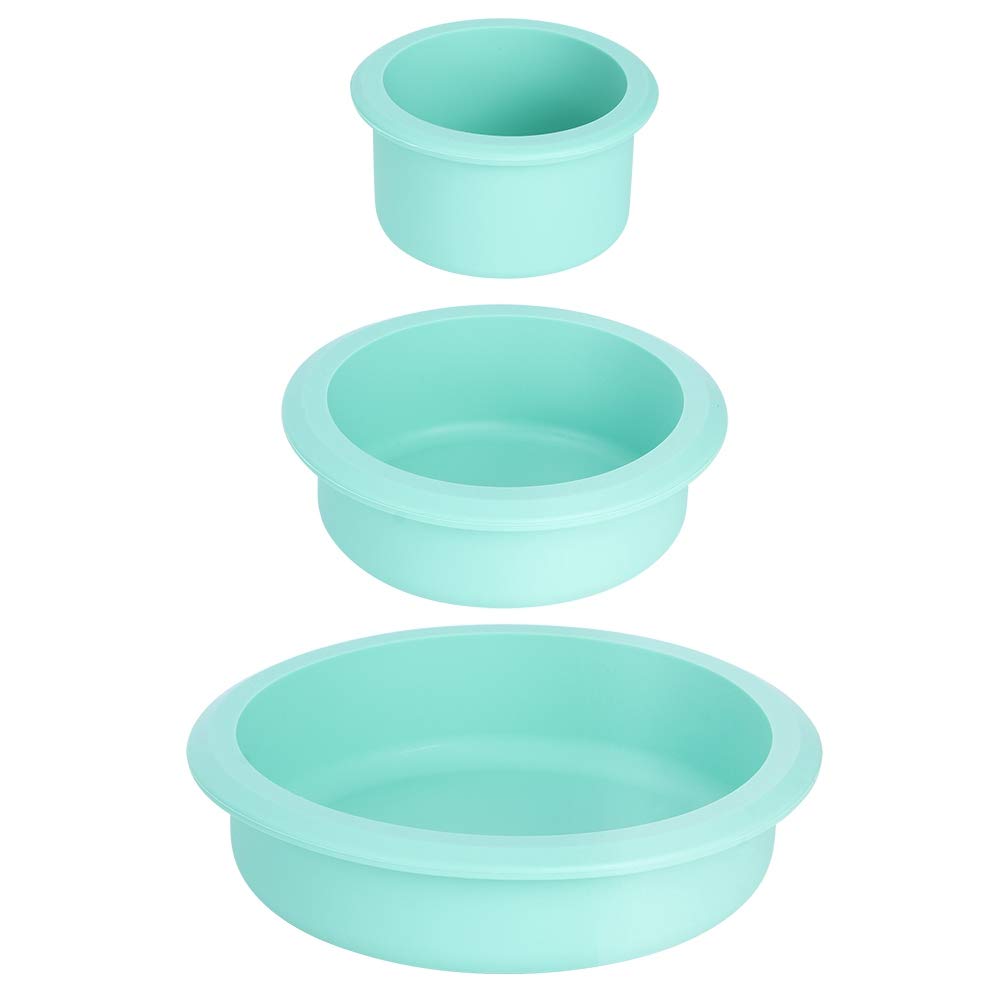 3-Tier Round Silicone Cake Pan Set - Non-Stick Baking Molds for Layer Cakes, Birthday, Wedding & Christmas Parties - Perfect for Home Bakers & Professional Chefs