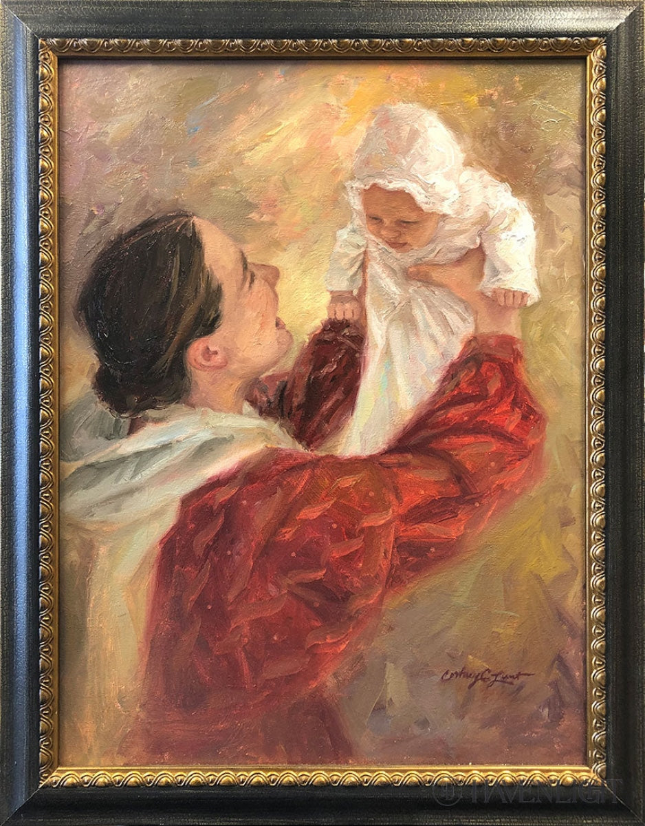 Little Angel Oil Painting on Canvas - Handmade Original Artwork for Home Decor, Nursery, and Gift Giving