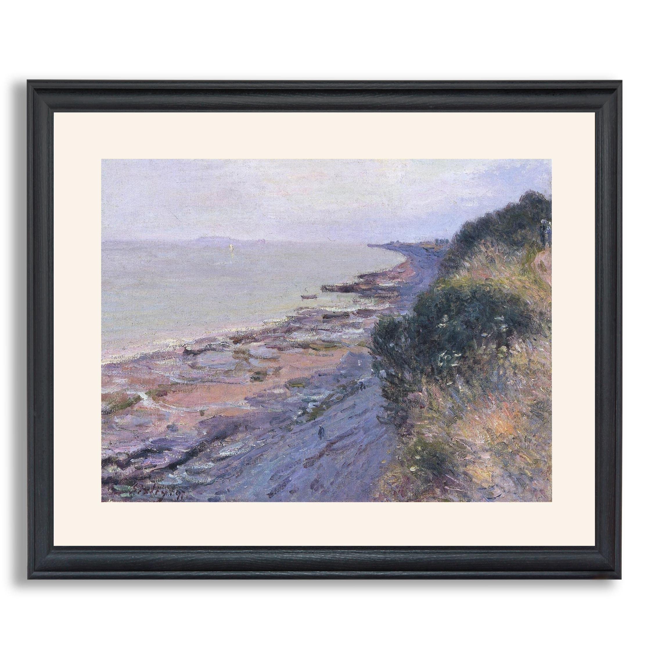 Alfred Sisley Cliffs at Penarth Evening Low Tide Framed Print - Premium Wall Art Decor for Home & Office | Fine Art Painting Reproduction in Wood Frame | Perfect for Living Room, Bedroom & Office Decor