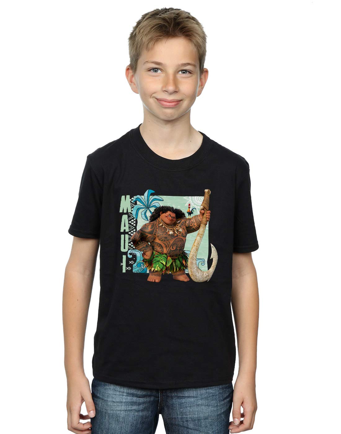 Disney Boys Moana Maui Graphic T-Shirt - Soft Cotton Short Sleeve Tee for Kids - Perfect for Birthday Parties, Halloween Costumes & Disney Theme Outfits