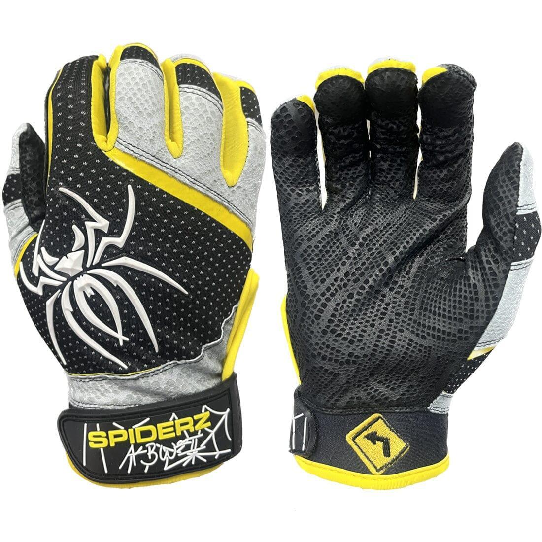 2024 Spiderz PRO LTO Limited Edition Batting Gloves - Black & Yellow Baseball Gloves for Men & Women | Perfect for Training, Games & Outdoor Sports