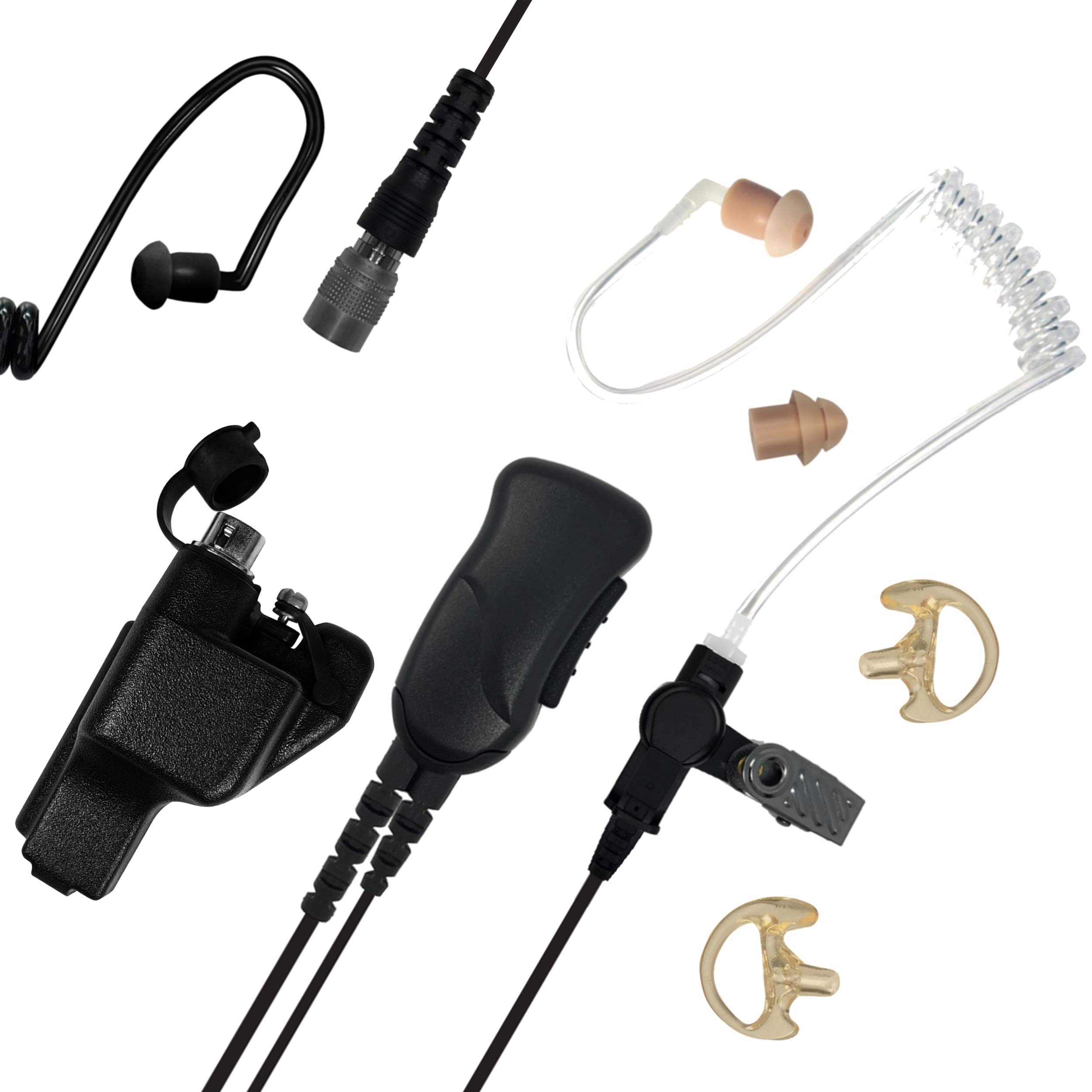 Sheepdog Quick Disconnect Police Lapel Microphone - Compatible with Motorola XTS5000 XTS3000 XTS2500 XTS1500 Radios - Secure Law Enforcement Earpiece Headset for Police Officers, Security Guards & First Responders - Ideal for Patrol, Surveillance & Emergency Communications