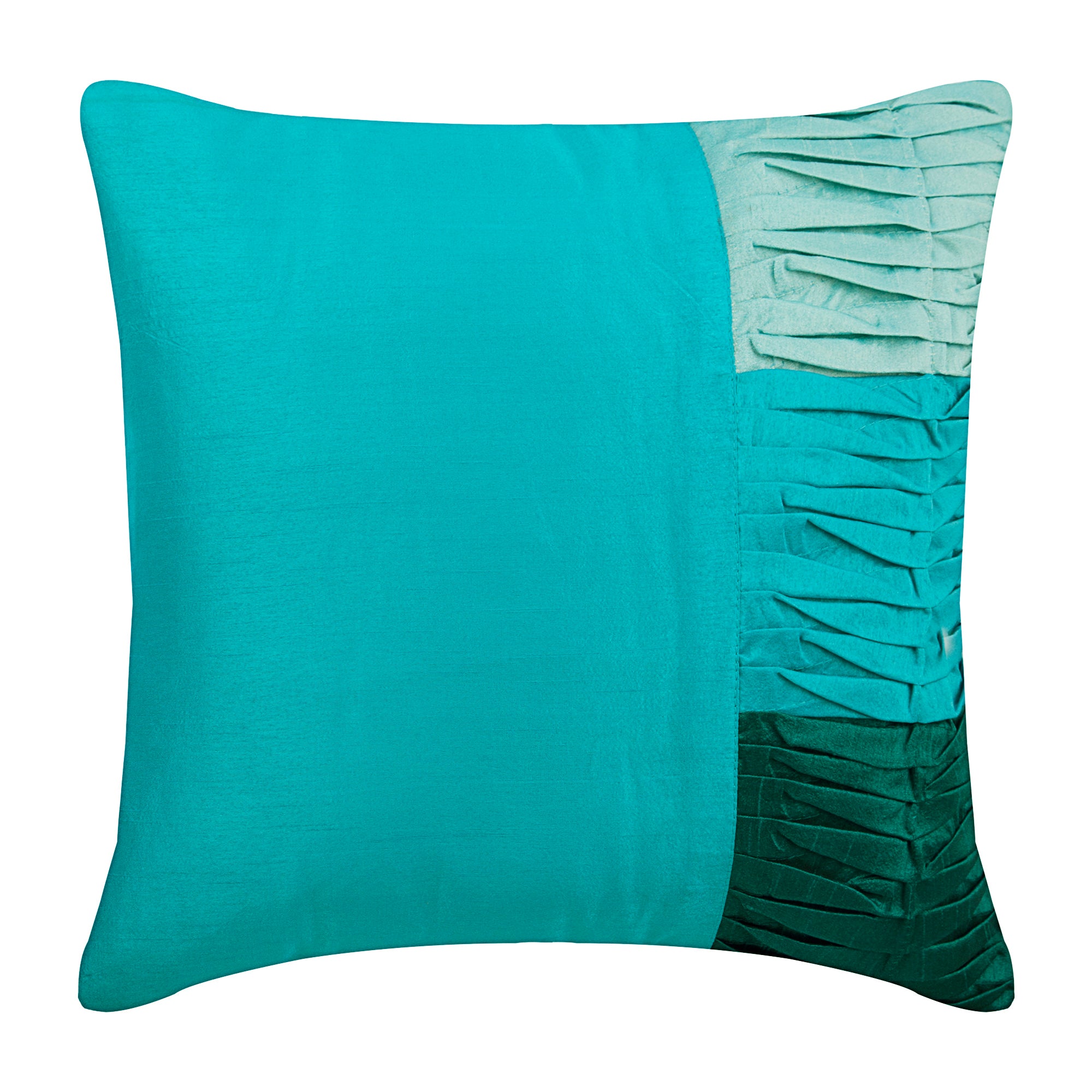 Aqua Blue Art Silk Throw Pillow Cover - Water Wave Design - Decorative Cushion Cover for Sofa, Bed, Living Room - Home Decor Accent