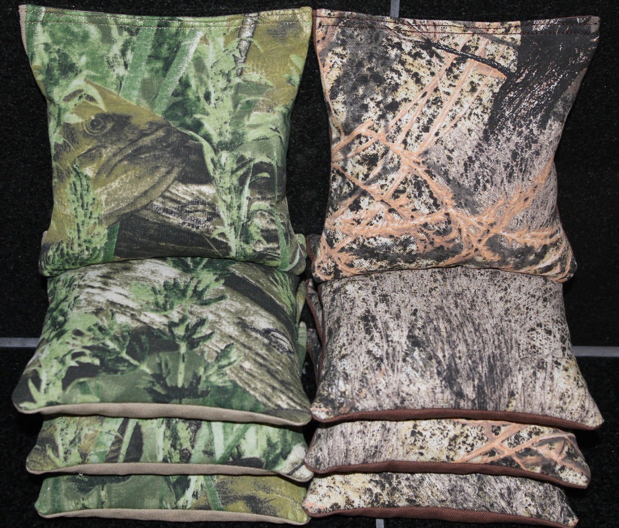 ACA Regulation Cornhole Bean Bags - Premium Bass Fishing & Hunting Tree Camouflage Design | Perfect for Outdoor Games, Tailgating & Backyard Parties