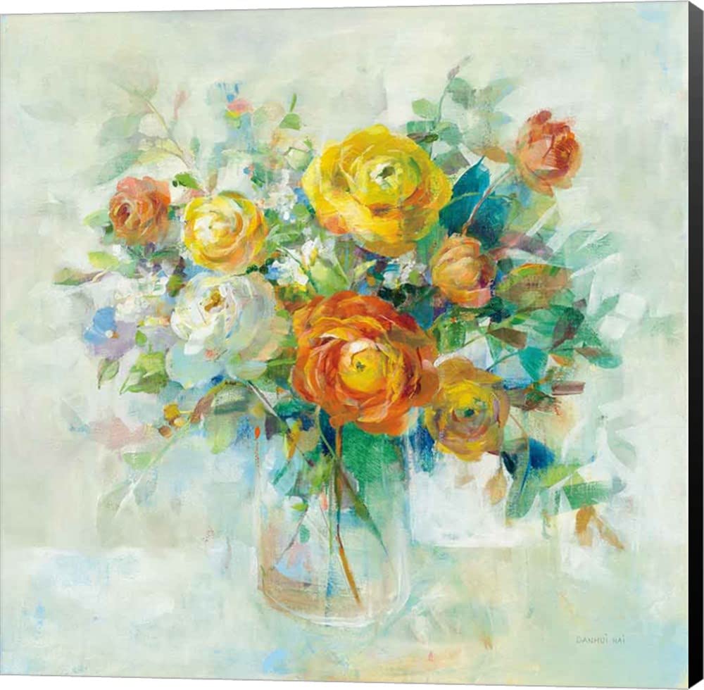 Blooming Splendor I by Danhui NAI - 12x12 Inch Premium Canvas Wall Art with Black Sides, Museum Wrapped - Perfect for Living Room, Bedroom & Office Decor