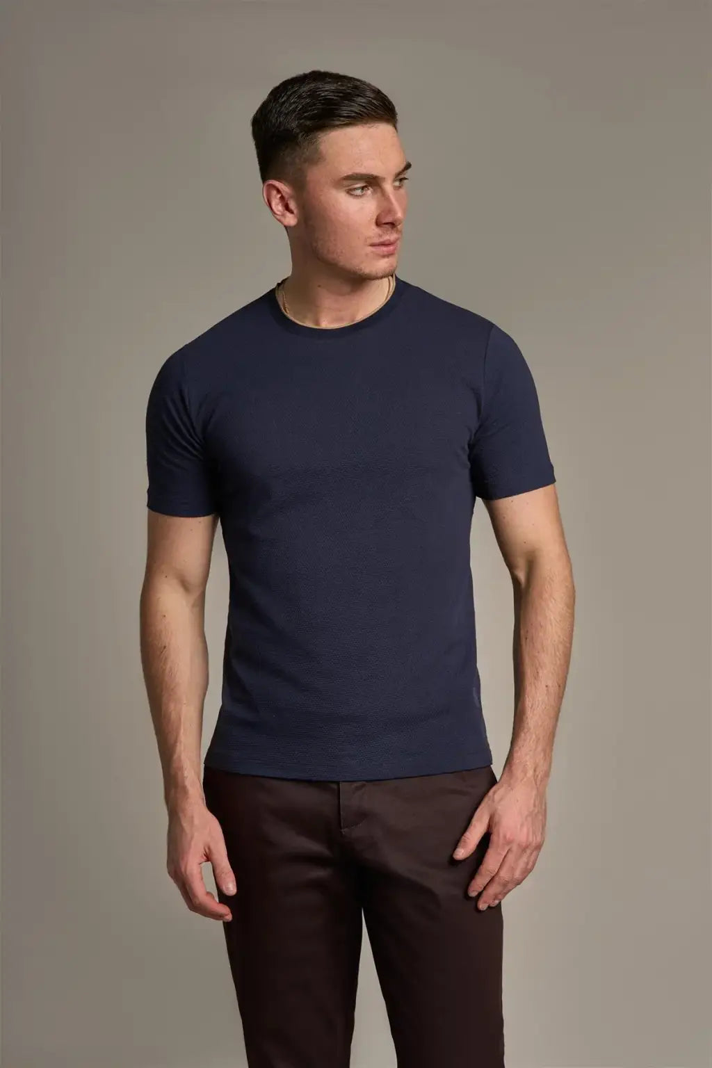 Cavani Men's Byron Navy Cotton T-Shirt - Comfortable Casual Tee for Everyday Wear, Gym & Outings