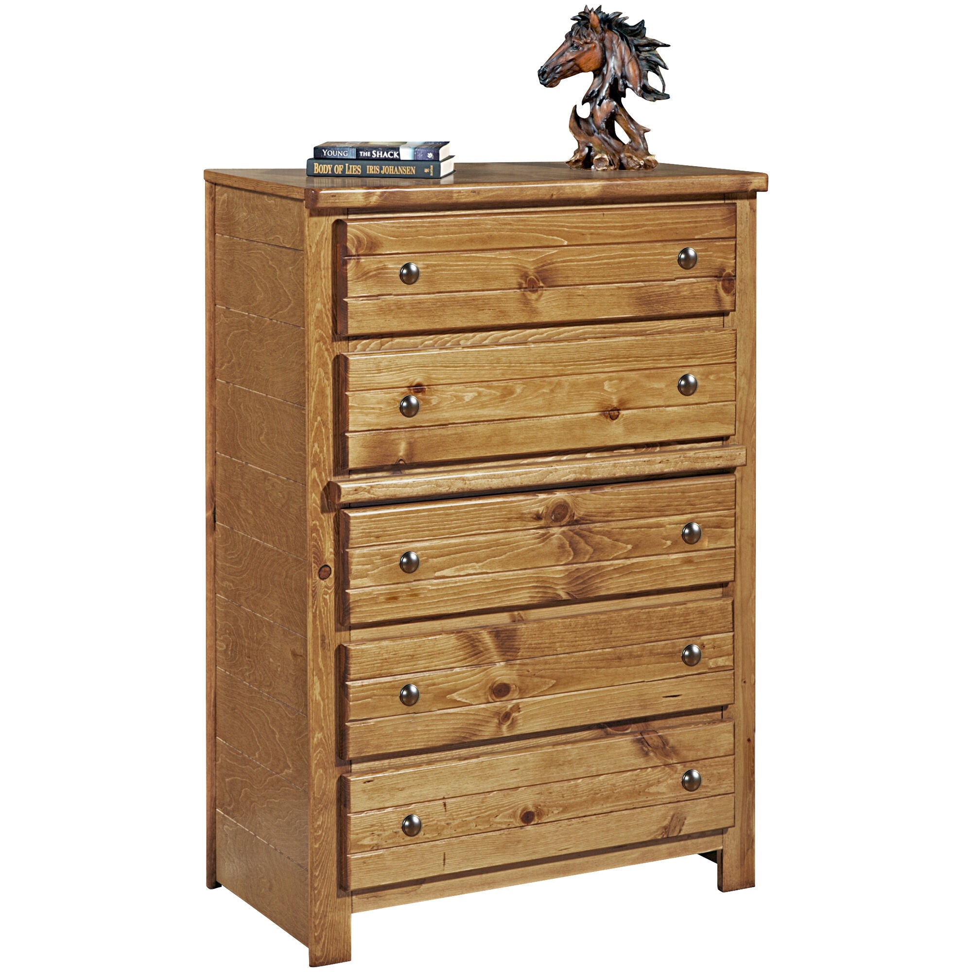 Bayview 5 Drawer Chest - Solid Wood Dresser for Bedroom, Modern Storage Cabinet with Smooth Gliding Drawers | Perfect for Bedroom Organization, Guest Room or Nursery Furniture