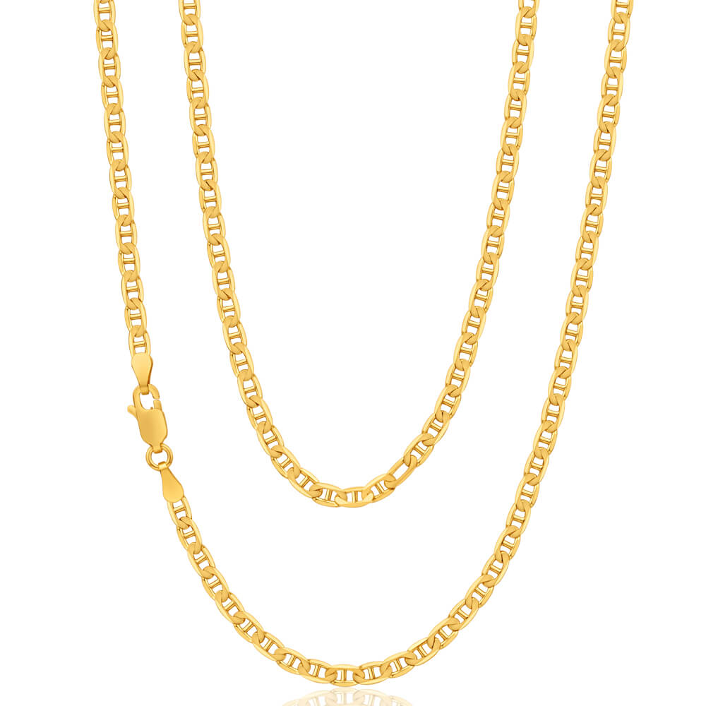 9ct Radiant Yellow Solid Gold Anchor Chain Necklace for Women - Elegant Layering Piece for Everyday Wear & Special Occasions