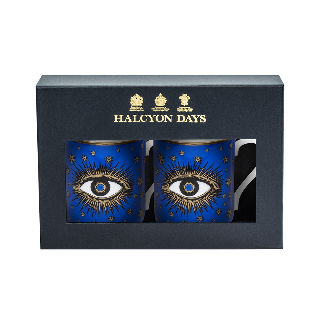Evil Eye Mugs Set of 2 - Ceramic Coffee Cups with Protection Symbol for Home, Office & Gifts - Perfect for Tea, Coffee & Hot Beverages