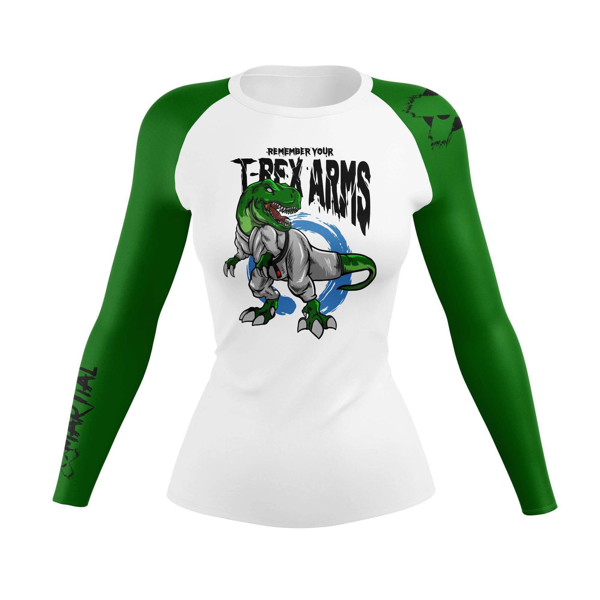 T Rex Arms Women's BJJ Rash Guard - Long Sleeve Compression Shirt for Brazilian Jiu-Jitsu, MMA & Grappling - Moisture Wicking & UV Protection for Training & Competition