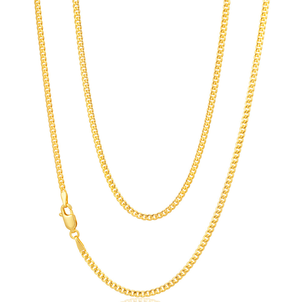 9ct Gold Filled Curb Chain Necklace 40cm (16 Inch) 60 Gauge - Durable & Tarnish-Free Jewelry for Women, Perfect for Layering, Everyday Wear & Gift Giving