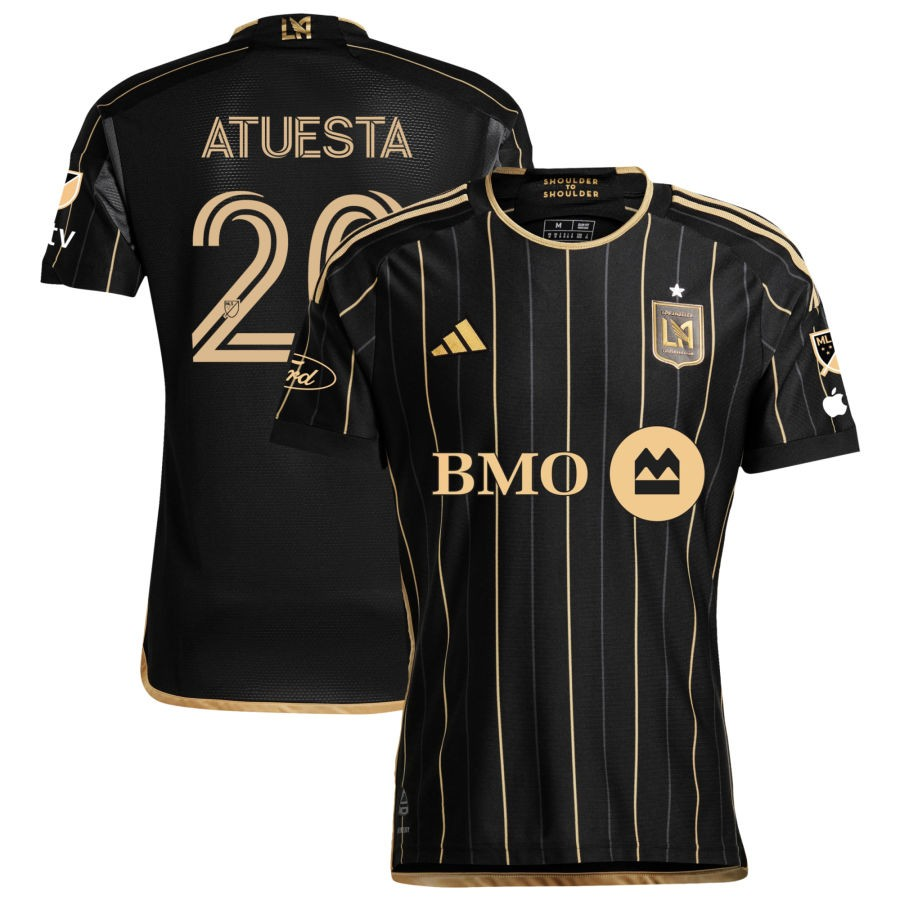 Adidas LAFC Authentic Eduard Atuesta Home Jersey 24/25 - Black/Gold with MLS, Apple TV & Ford Patches | Official Soccer Uniform for Fans & Players | Perfect for Games, Training & Collecting