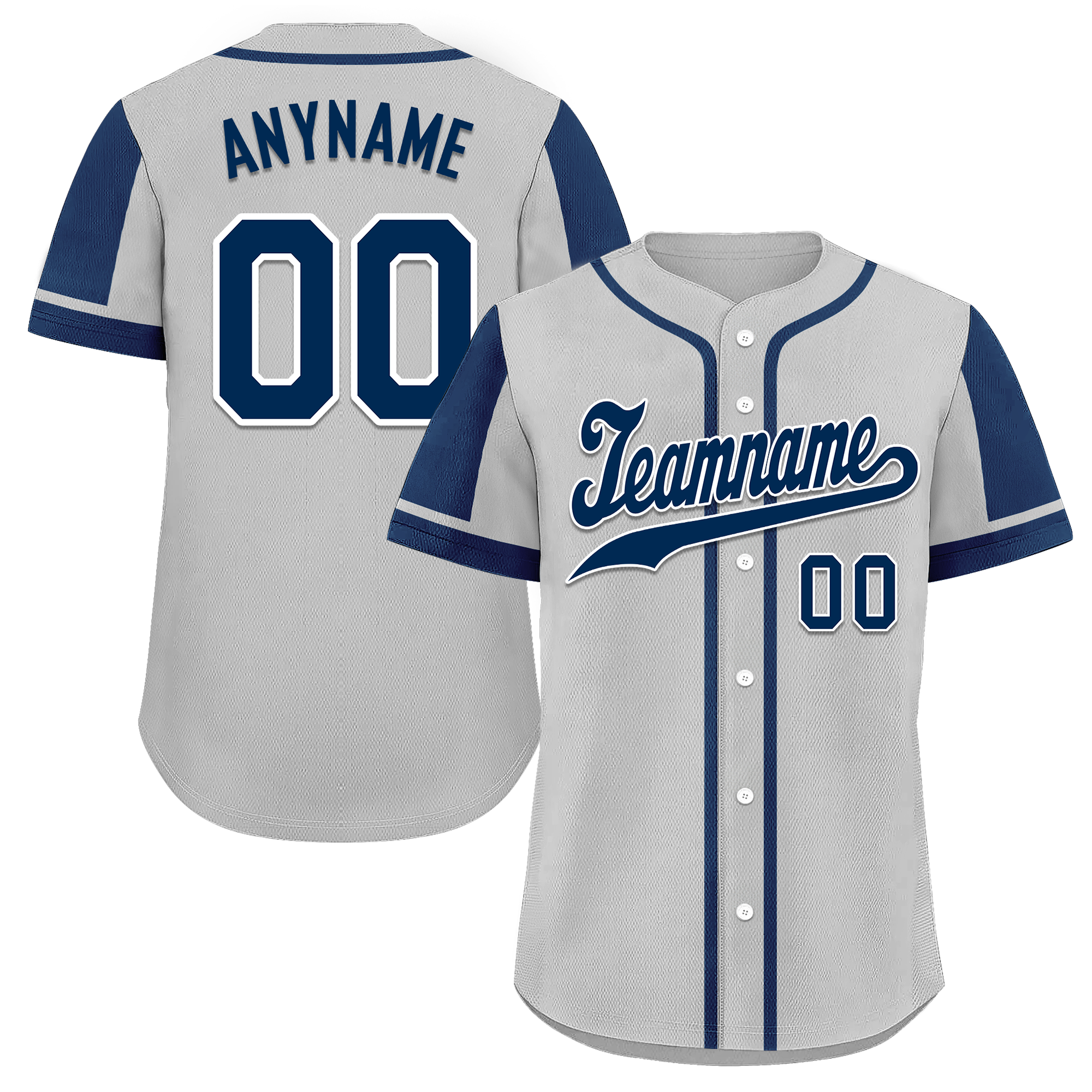 Custom Gray Blue Raglan Sleeves Personalized Authentic Baseball Jersey - BSBJ01 D017178 for Sports Fans, Team Uniforms & Casual Wear