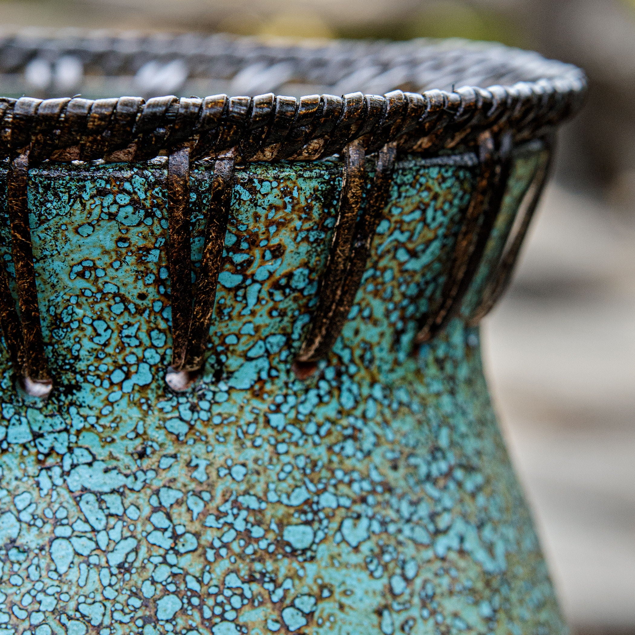 Bisbee Vases Set of 2 - Handmade Turquoise Ceramic Vases for Home Decor, Wedding Centerpieces & Boho Style Interior Design