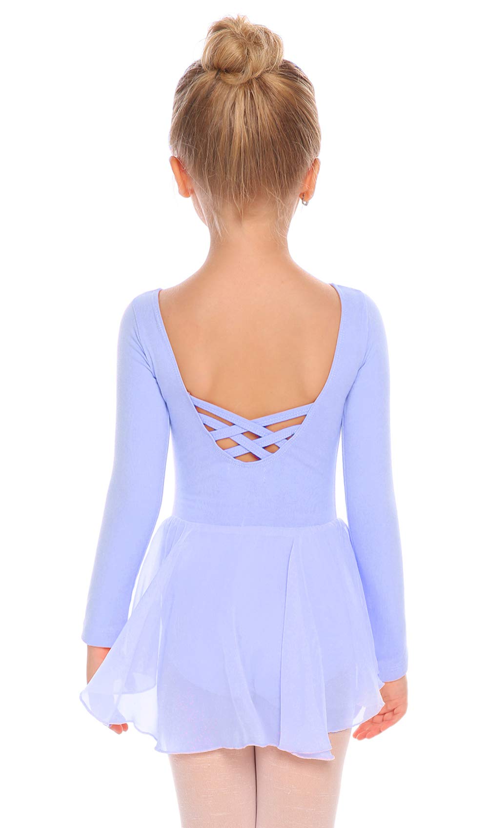 Zaclotre Girls Ballet Leotard with Skirt - Classic Long Sleeve Dance Dress for Ballet, Jazz, and Performance - Perfect for Recitals, Competitions, and Dance Classes