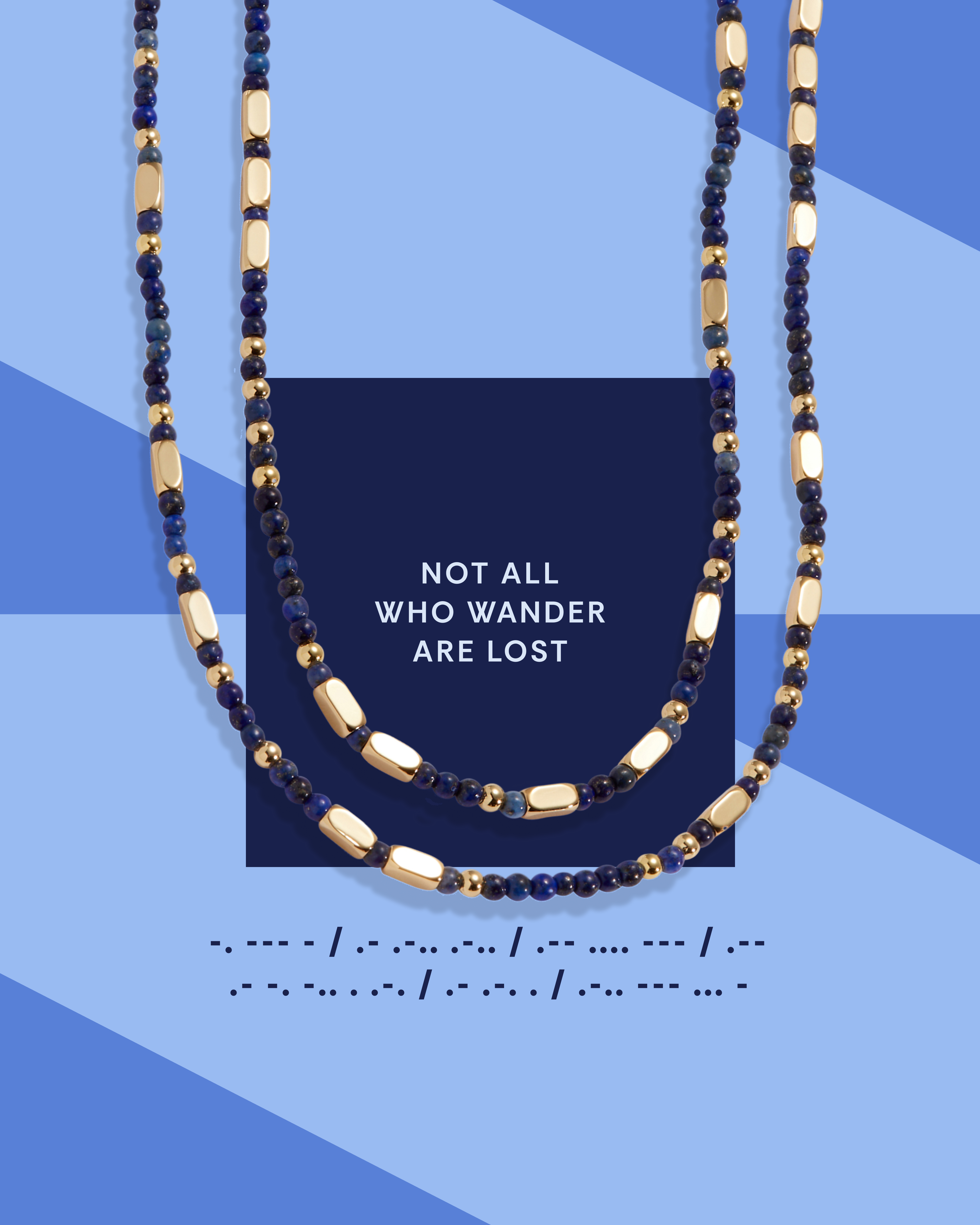 Not All Who Wander Are Lost Morse Code Bracelet & Necklace - Convertible Morse Code Jewelry for Travelers, Adventurers & Wanderers - Perfect for Hiking, Camping & Road Trips