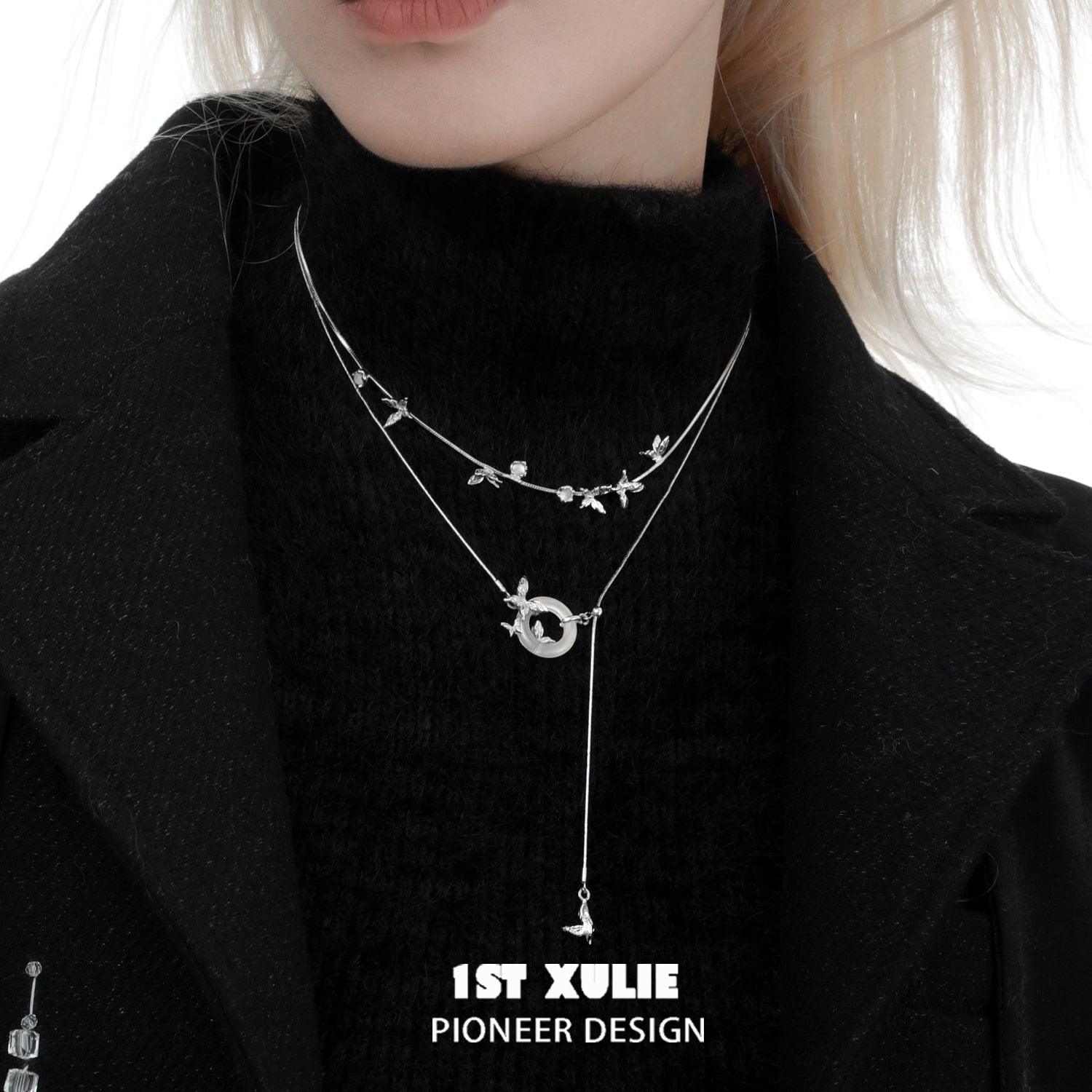 Whiterfly S925 Sterling Silver White Chalcedony Necklace for Women - Elegant Gemstone Jewelry Gift for Birthday, Anniversary & Special Occasions