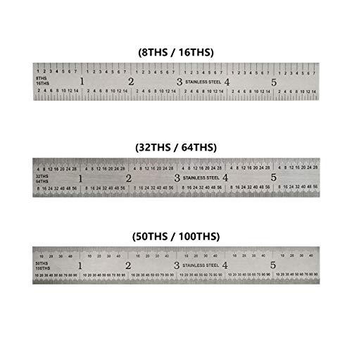 Big Horn 19590 6-Inch Precision 4R Rigid Stainless Steel Ruler - Pack of 109 - Durable Measuring Tool for DIY, Woodworking, Engineering & School Projects