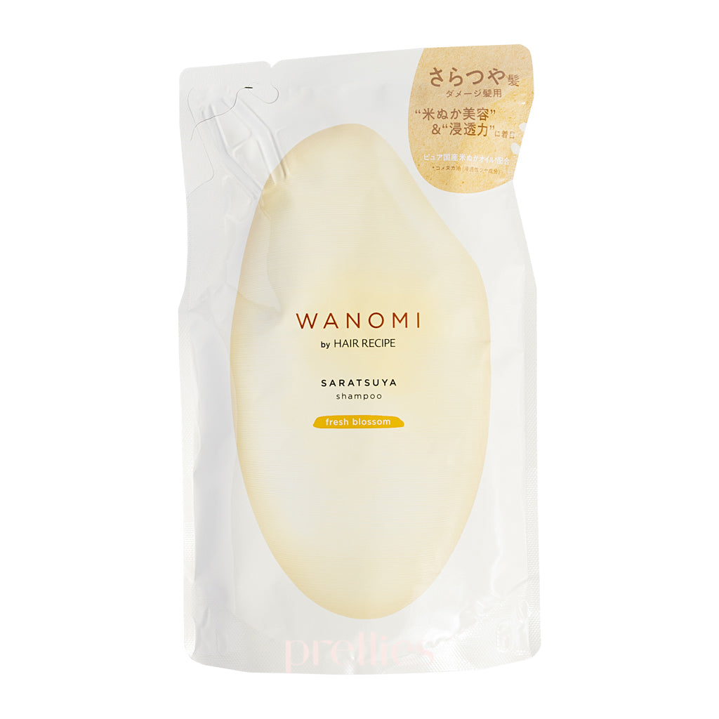 P&G Hair Recipe WANOMI Saratsuya Shampoo for Damaged Hair - Fresh Blossom Scent, 300ml Refill (Gold) | Repairing & Hydrating Hair Care for Dry, Brittle Hair - Perfect for Daily Use at Home or Salon