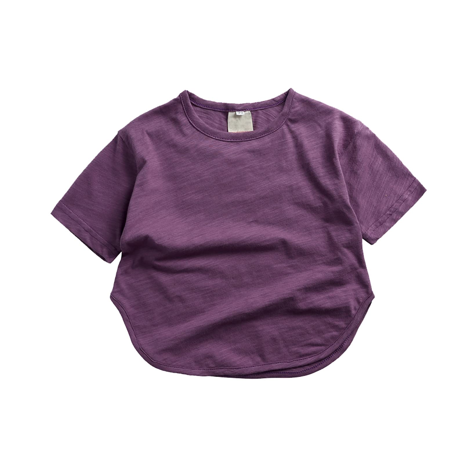 Toddler Boys & Girls Soft Loose Short Sleeve T-Shirt - Classic Solid Color Tee for Kids Winter Wear - Perfect for Playtime, School & Family Outings