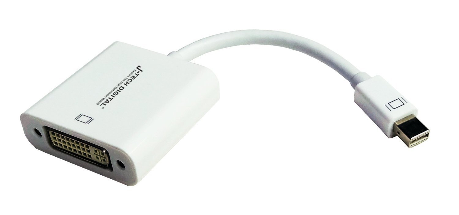 J-Tech Digital JTDMINIDVI Mini DisplayPort to DVI Adapter Cable - Compatible with MacBook, MacBook Pro, iMac & MacBook Air - Perfect for Home Office, Gaming & Presentations