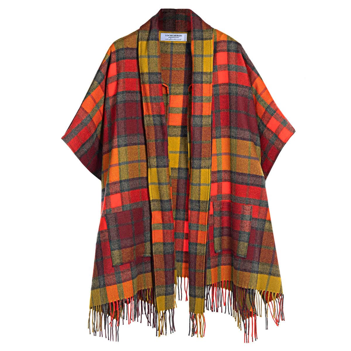 Robyn Buchanan Berry Tartan Lambswool Jacket for Women - Vintage Plaid Wool Coat - Winter Warm Outerwear for Casual Outings & Holiday Parties