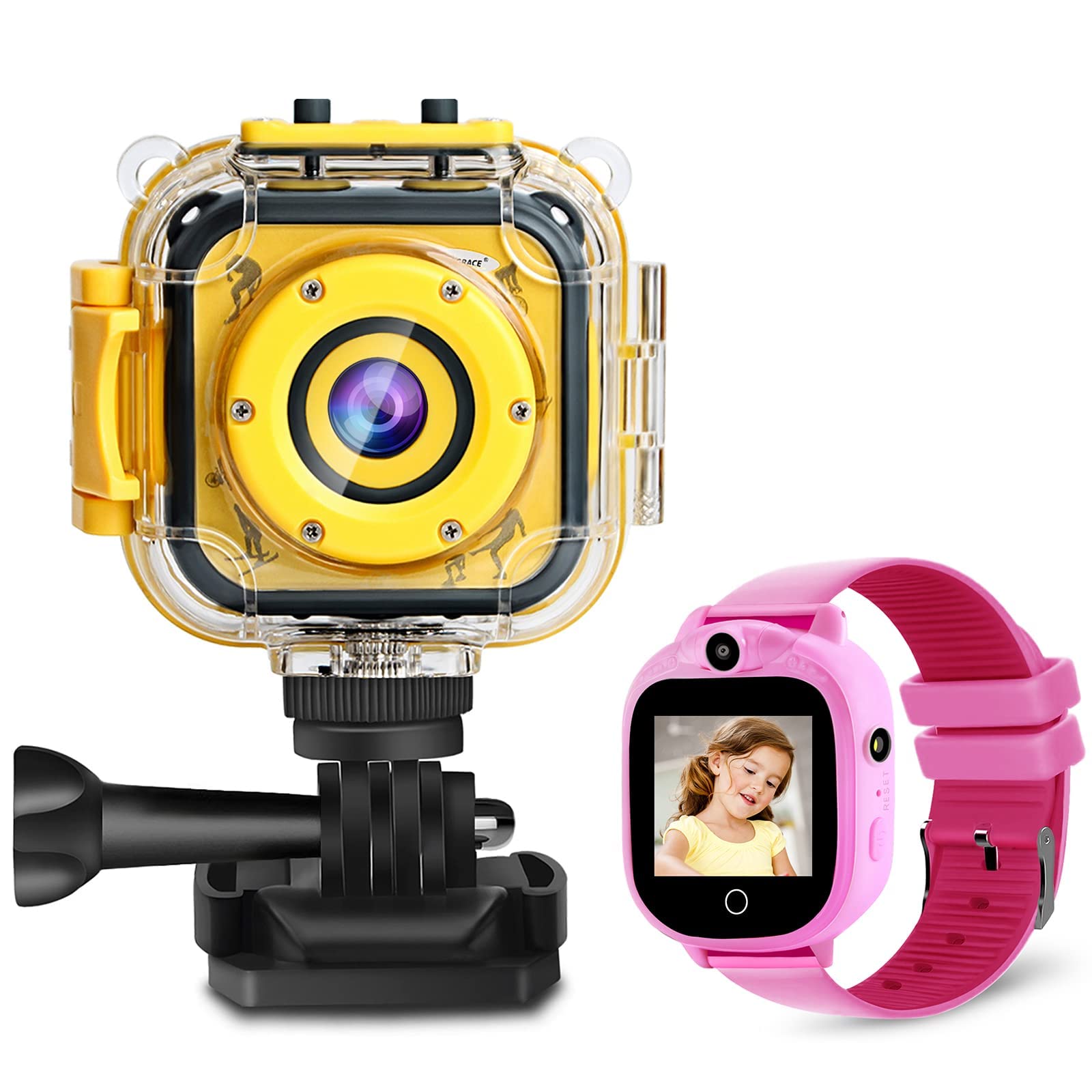 PROGRACE Kids Smart Watch with Camera for Girls - Waterproof Children's Smartwatch with Games, Alarm & Pedometer | Birthday Gift for 3-12 Year Old Girls | Perfect for Outdoor Play, Swimming & Daily Activity Tracking