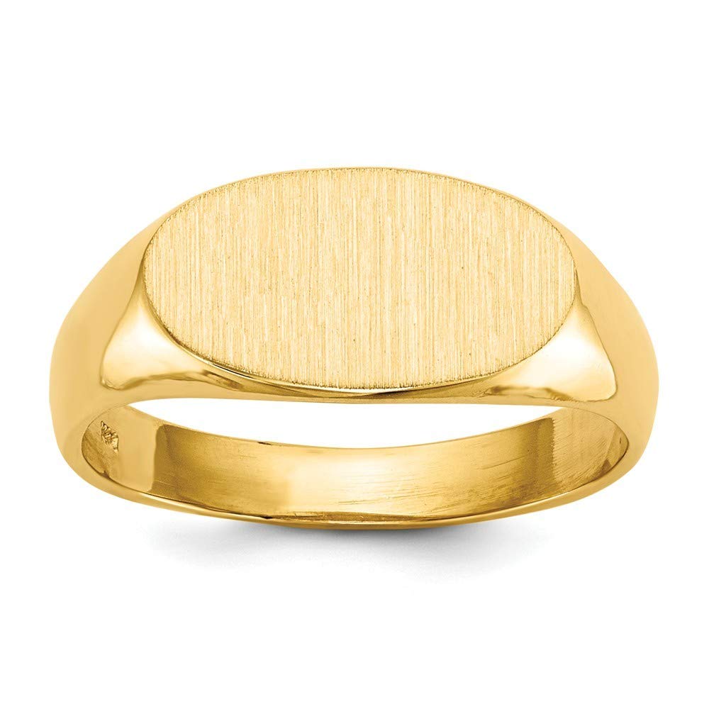 14K Yellow Gold Open Back Engravable Signet Ring - Size 6 - Elegant Jewelry Gift for Women, Wives, Girlfriends - Perfect for Engraving Initials, Dates, or Special Messages - Ideal for Birthdays, Anniversaries, and Valentine's Day Gifts