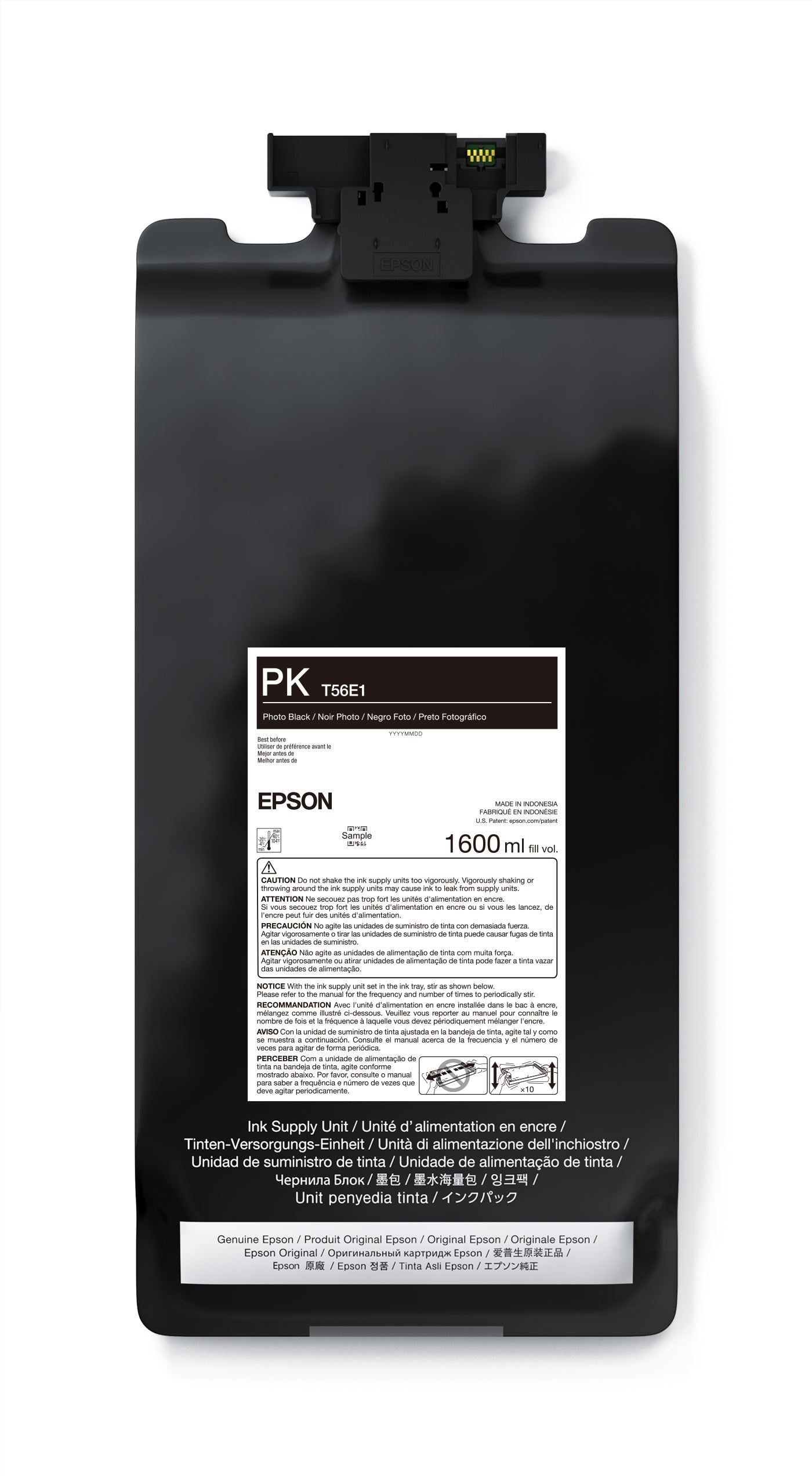 EPSON UltraChrome PRO12 Photo Black Ink Bag 1.6L (P20570 T56E120) - High-Quality Ink for Professional Photo Printing, Ideal for Large Format Printers and Photography Studios