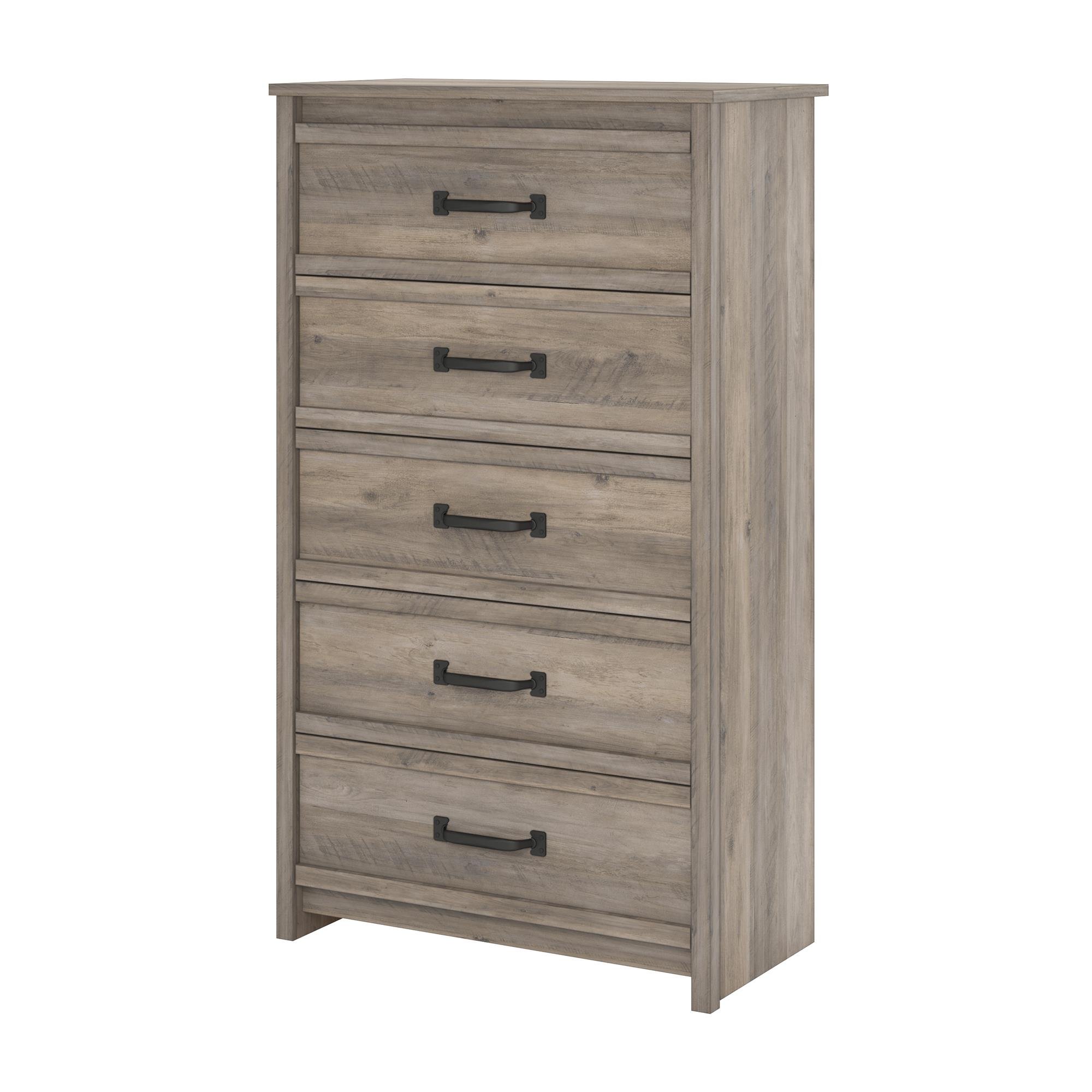 Ameriwood Home Bassinger 5-Drawer Dresser in Gray Oak - Perfect for Bedroom Storage and Organization