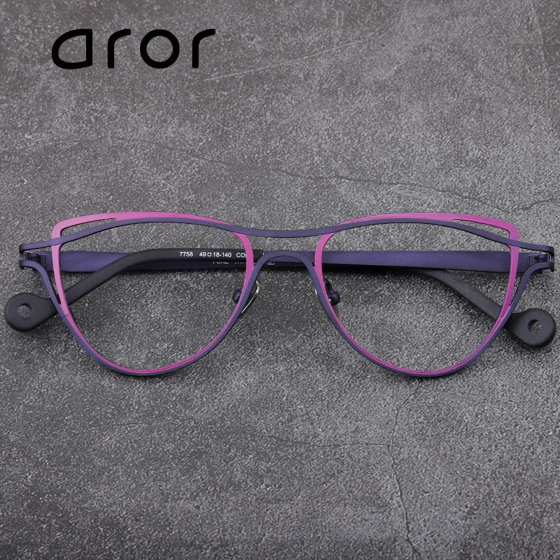 Stylish Aror Women's Full Rim Oval Cat Eye Eyeglasses - Lightweight Titanium Frame for Fashion & Comfort | Perfect for Work, Reading & Everyday Wear