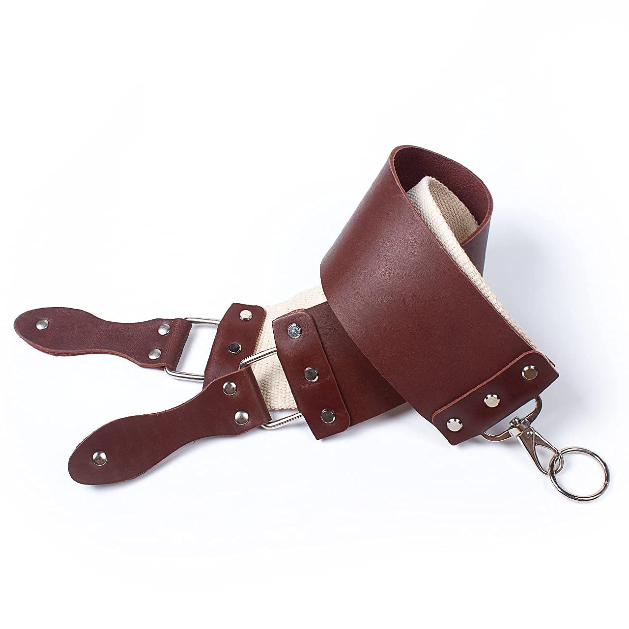 Premium Latigo Leather Razor Strop for Straight Razors - Dual Strap Barber's Strop for Sharpening & Honing - High Quality Brown Leather Strop for Professional Shaving & Grooming - Perfect for Barbershops & Home Shaving Kits