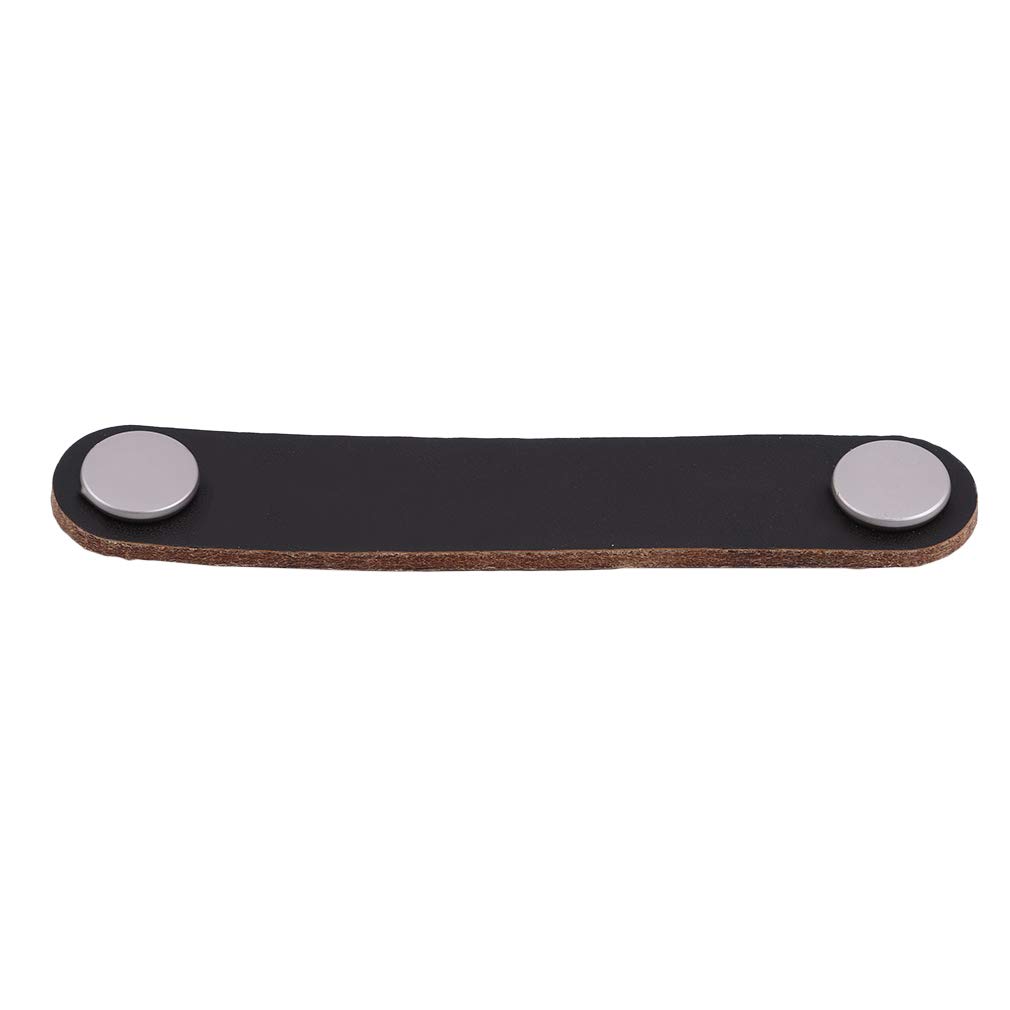 SOURBAN Black Artificial Leather Drawer Pulls - Cabinet Door Knobs & Handles for Wardrobe, Kitchen, Dresser - Set of 96 - Durable & Stylish Hardware for Home & Office Furniture