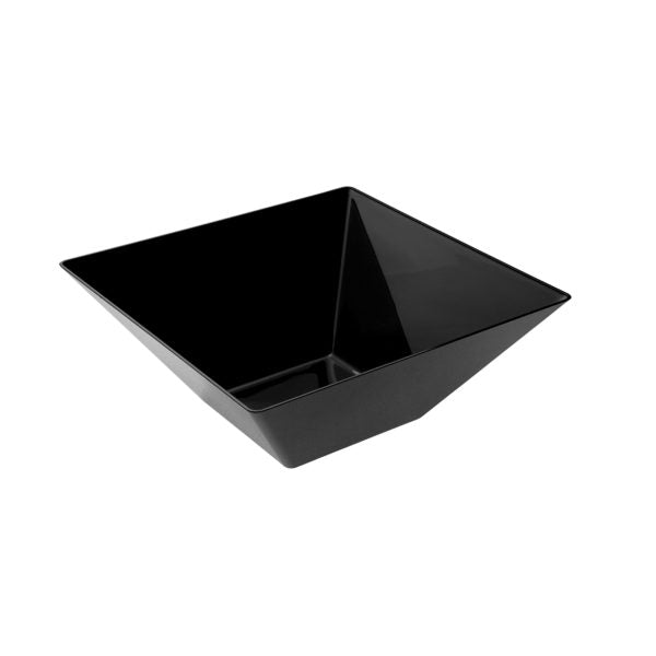 3-Pack Black Plastic Square Salad Bowls – Durable & Lightweight for Picnics, BBQs, and Meal Prep