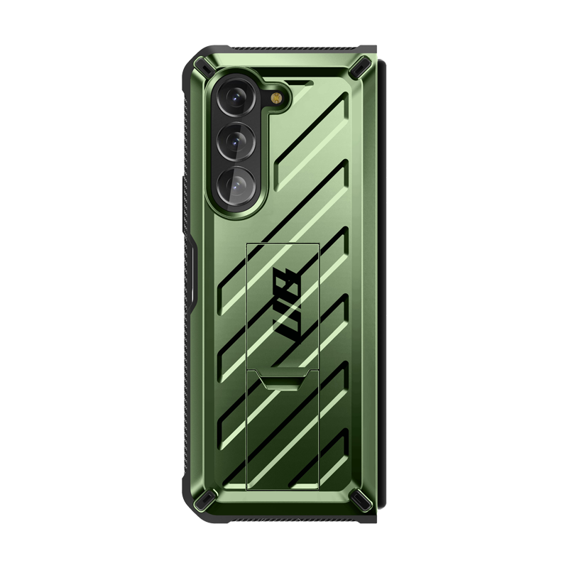 Samsung Galaxy Z Fold5 Unicorn Beetle Kickstand Case with Built-in Screen Protector - Dark Green | Heavy Duty Protection for Work, Travel & Everyday Use