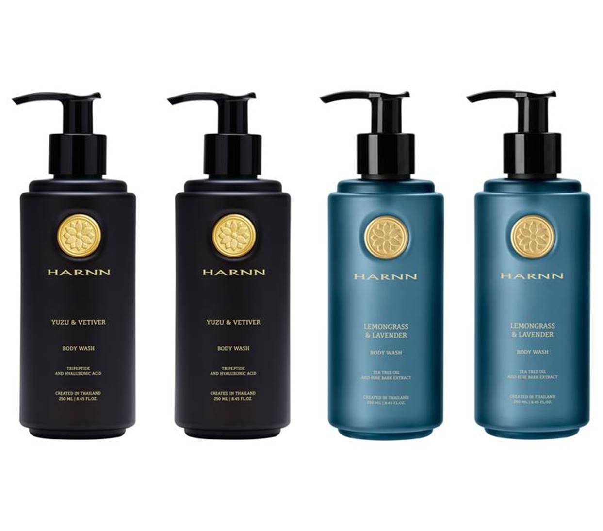 HARNN Yuzu and Lemongrass Body Wash Set - Refreshing Citrus Scent for Daily Shower & Spa Relaxation at Home