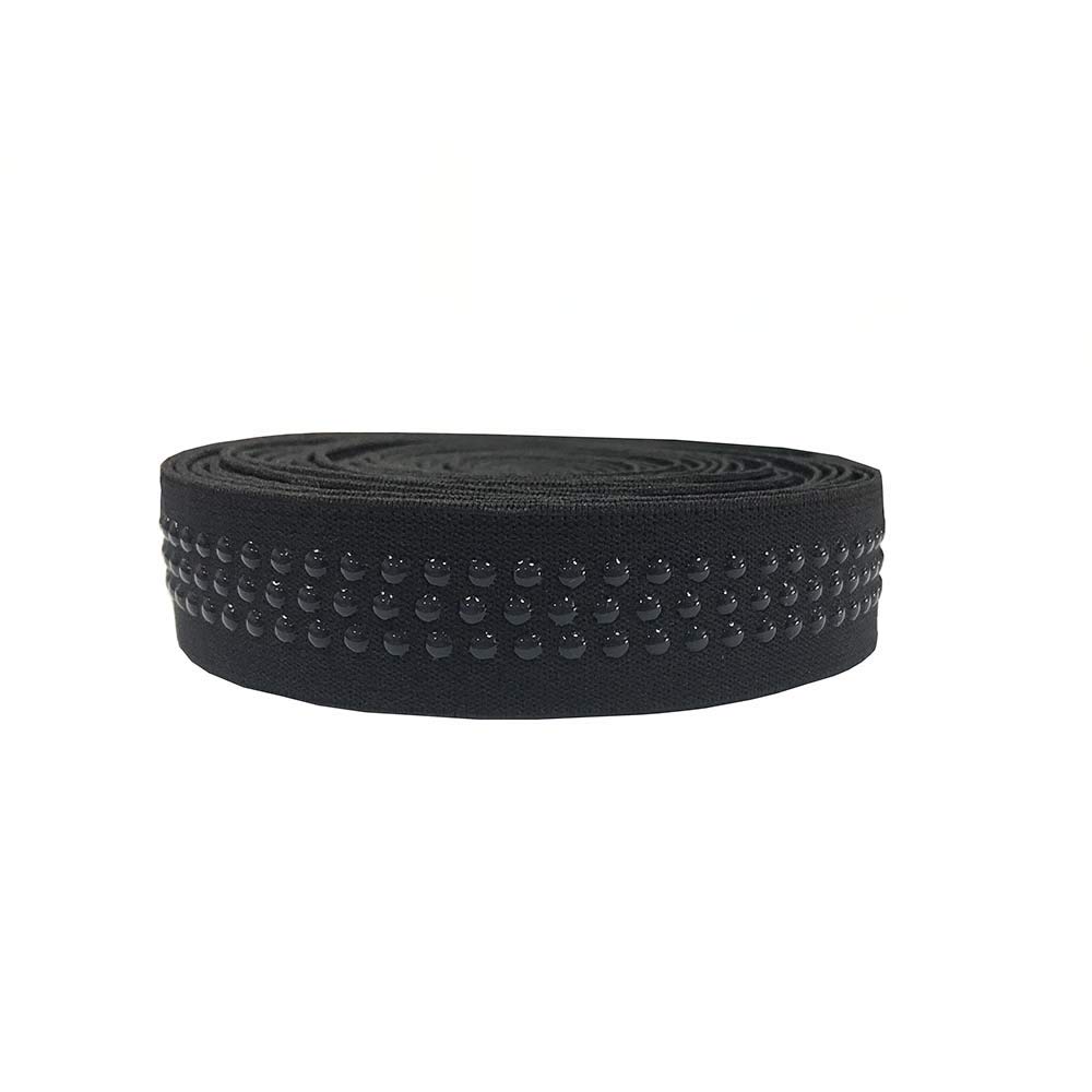 Non-Slip Silicone Elastic Gripper Band - 1 Inch Wide Dot Silicone Backed Elastic for Sewing, DIY Garments & Crafting - Perfect for Waistbands, Sleeves & Activewear