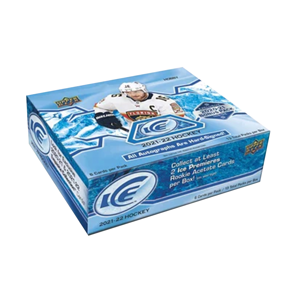 2021-22 Upper Deck Ice Hockey Hobby Box - NHL Trading Cards Collection for Collectors & Fans - Perfect for Sports Memorabilia, Gift Giving & Card Trading Events