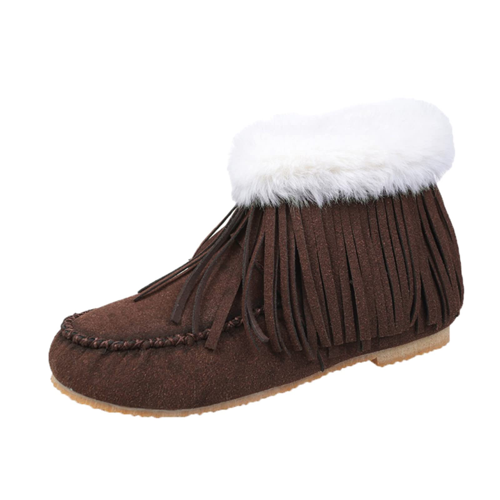 Women's Cowboy Boots - Sunflower Yellow Retro Suede Boots with Tassel & Zipper Detail, Flat Heel Fashion Boots for Western Style, Country Music Festivals & Everyday Wear