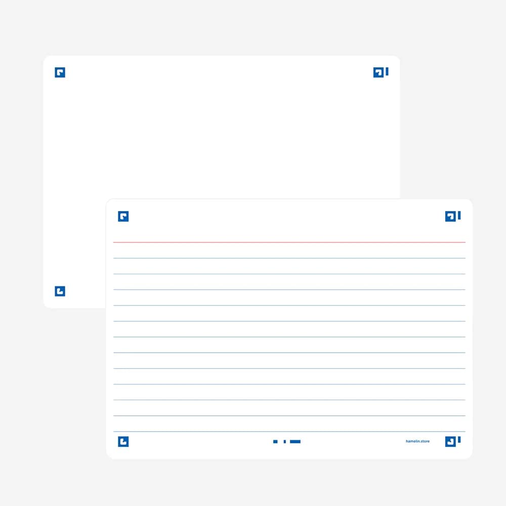 Hamelin Index Cards Flash 2.0 - 80ct White 4x6 Study Flashcards for Students & Teachers - Perfect for Learning, Memorization & Classroom Activities
