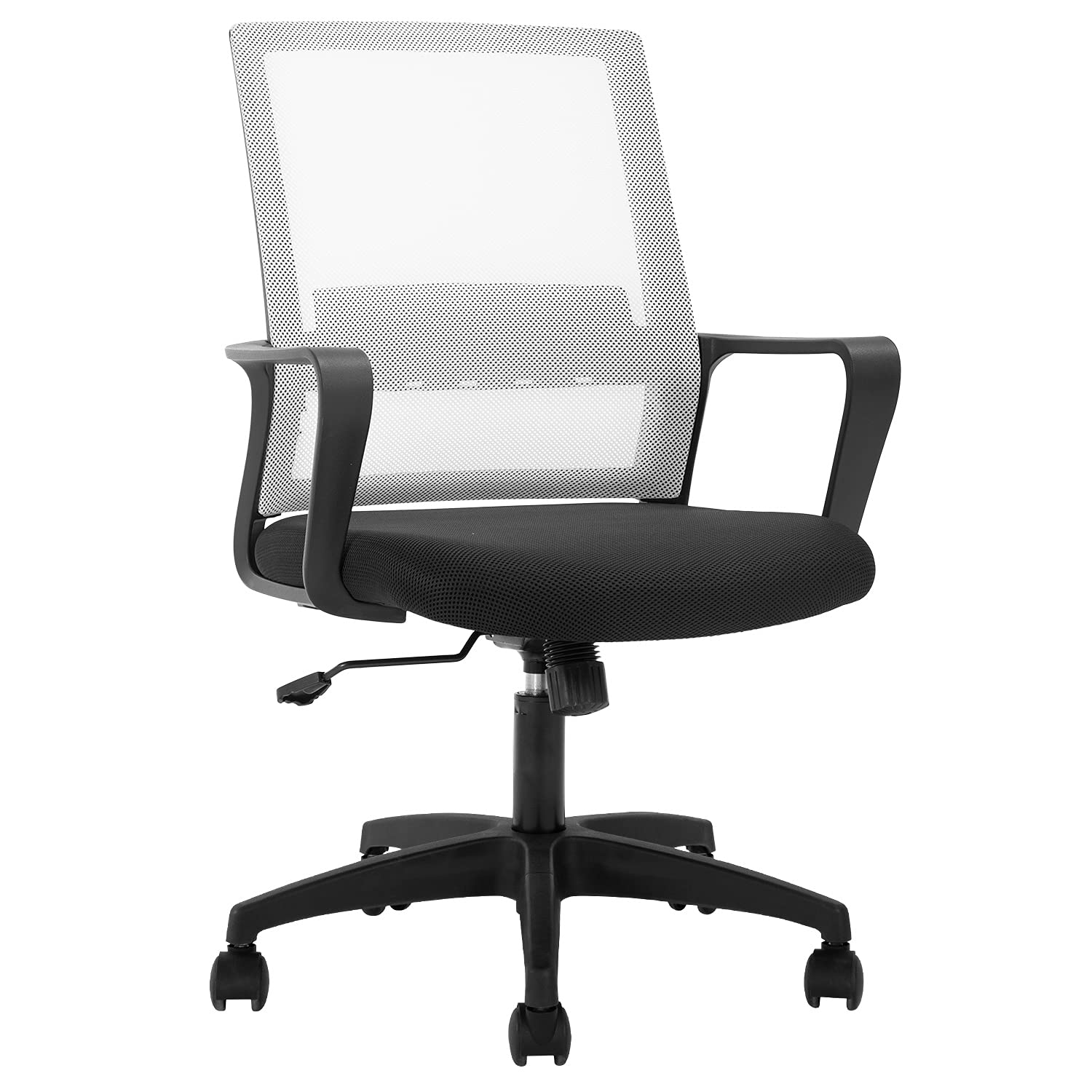 Ergonomic Office Chair with Lumbar Support - Adjustable Mesh Computer Desk Chair with Wheels & Armrests for Home Office, Gaming, and Work (White) - Perfect for Long Hours of Sitting, Back Pain Relief, and Enhanced Productivity