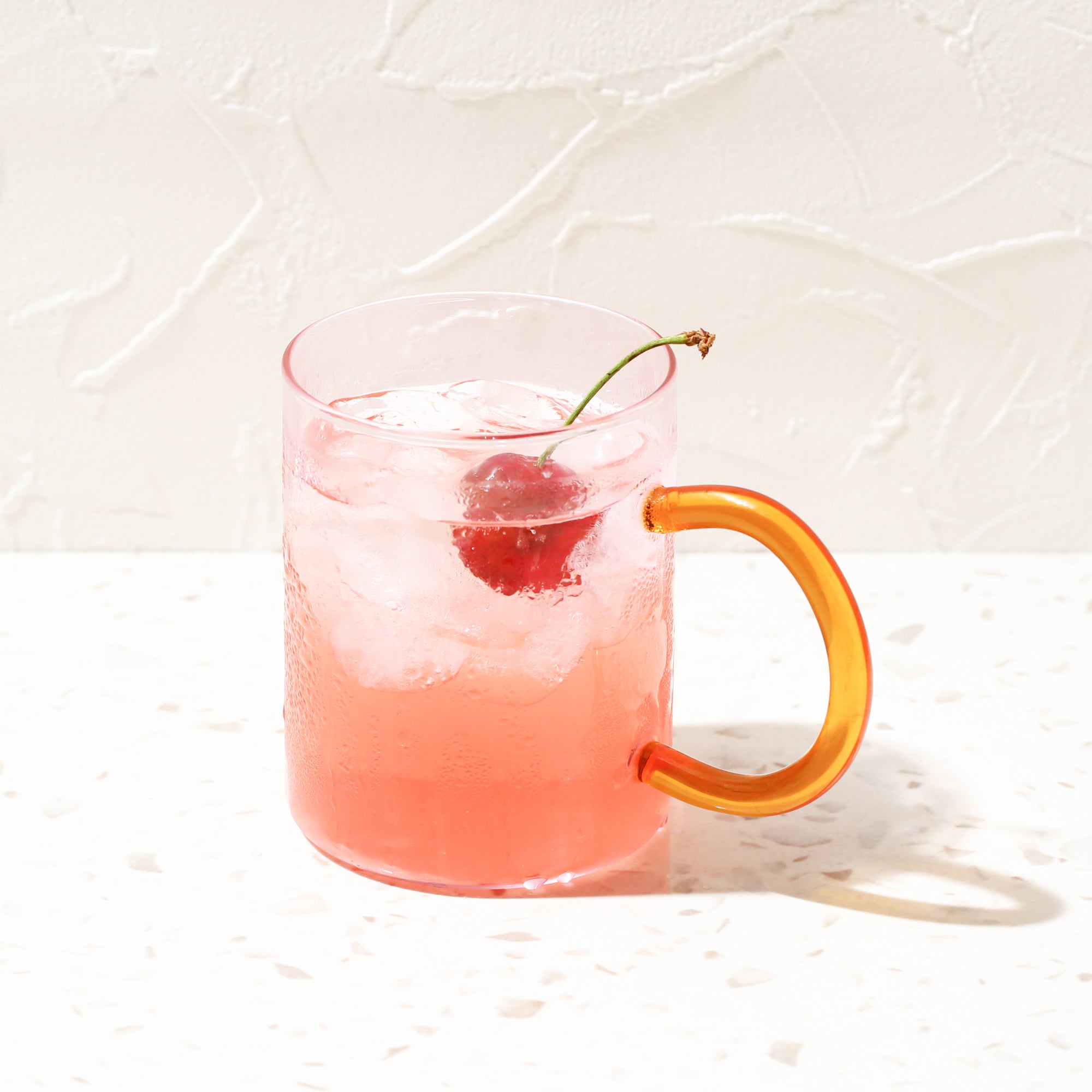 Bicolor Glass Mug Pink - Insulated Coffee Cup for Hot & Cold Drinks - Perfect for Home, Office, and Gifts