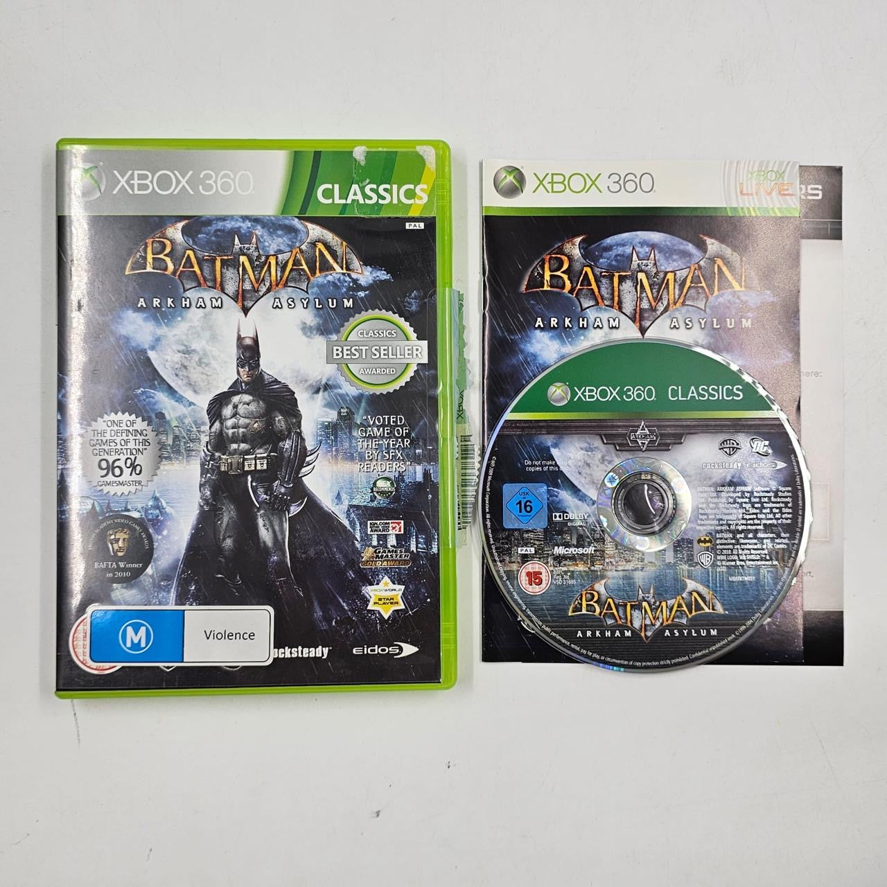 Batman Arkham Asylum Xbox 360 Video Game with Manual - PAL Version | Action-Adventure Game for Superhero Fans | Perfect for Gaming Nights & Batman Collectors