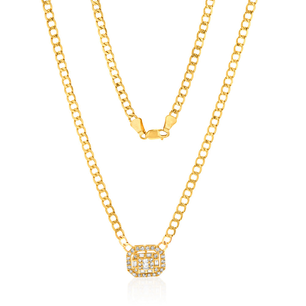 14ct Yellow Gold 1/2 Carat Diamond Pendant Necklace - 40cm Chain for Women - Elegant Jewelry Gift for Anniversary, Valentine's Day & Special Occasions