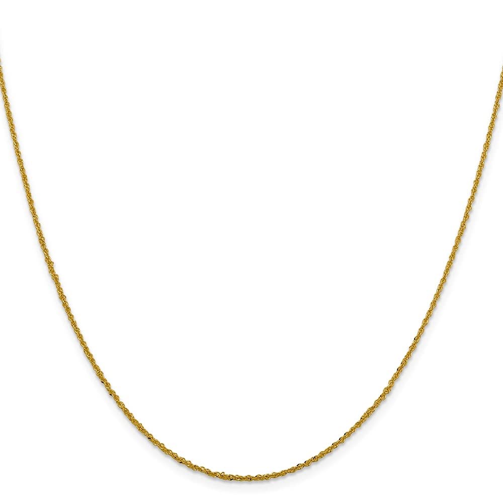 14K Yellow Gold 1.3mm Sparkle Singapore Chain Necklace for Women - Dainty Fine Jewelry for Everyday Wear, Gift Giving & Special Occasions