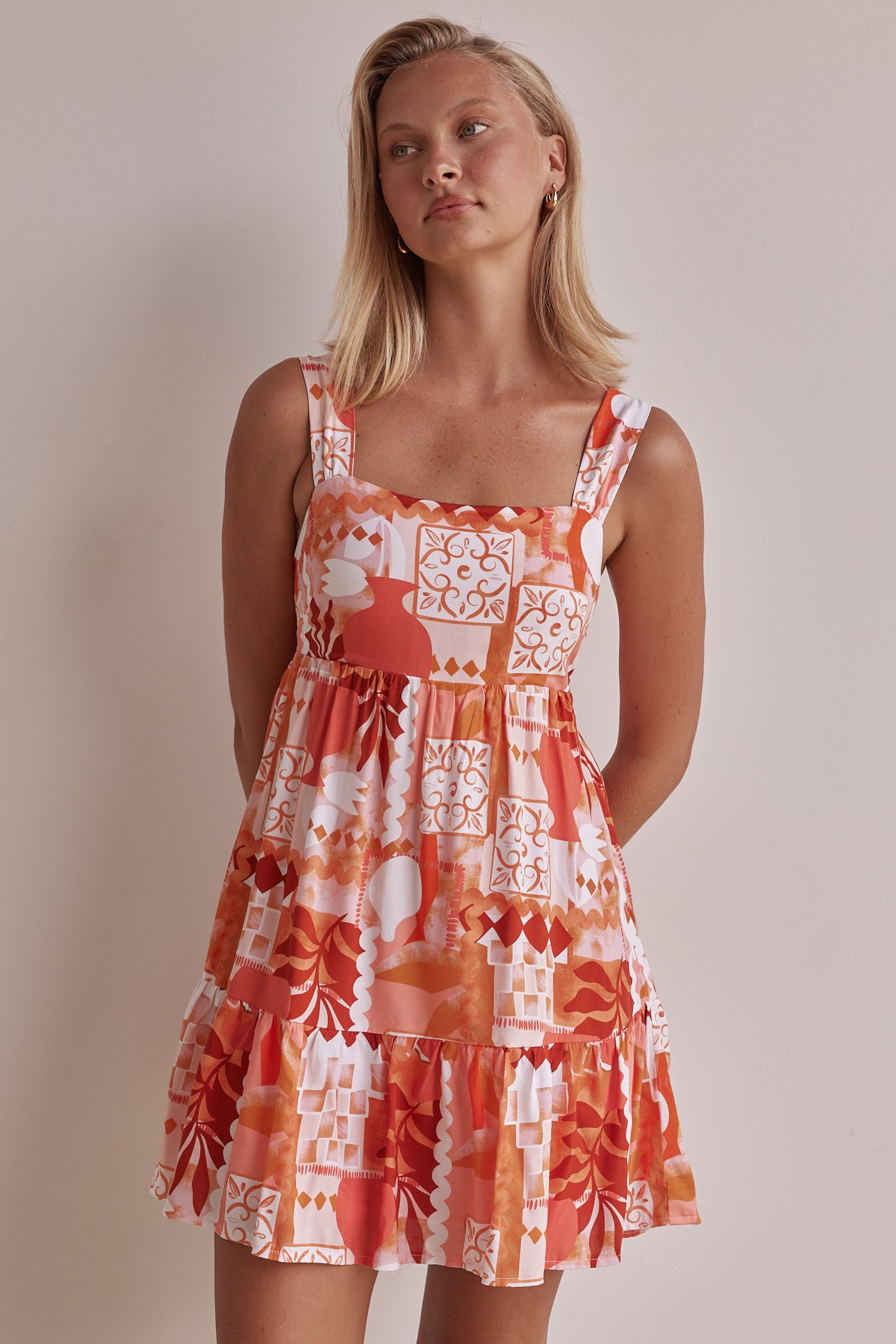 Stylish Maggie Mini Dress in Orange - Perfect for Summer Outings, Parties & Casual Wear
