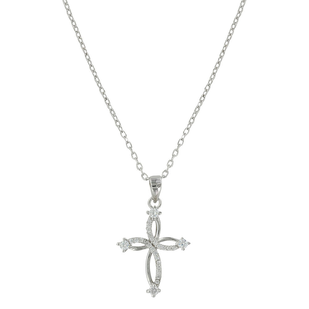 Tangled Arms Cross Necklace for Women - Elegant Religious Jewelry Gift for Christmas, Baptism & Everyday Wear