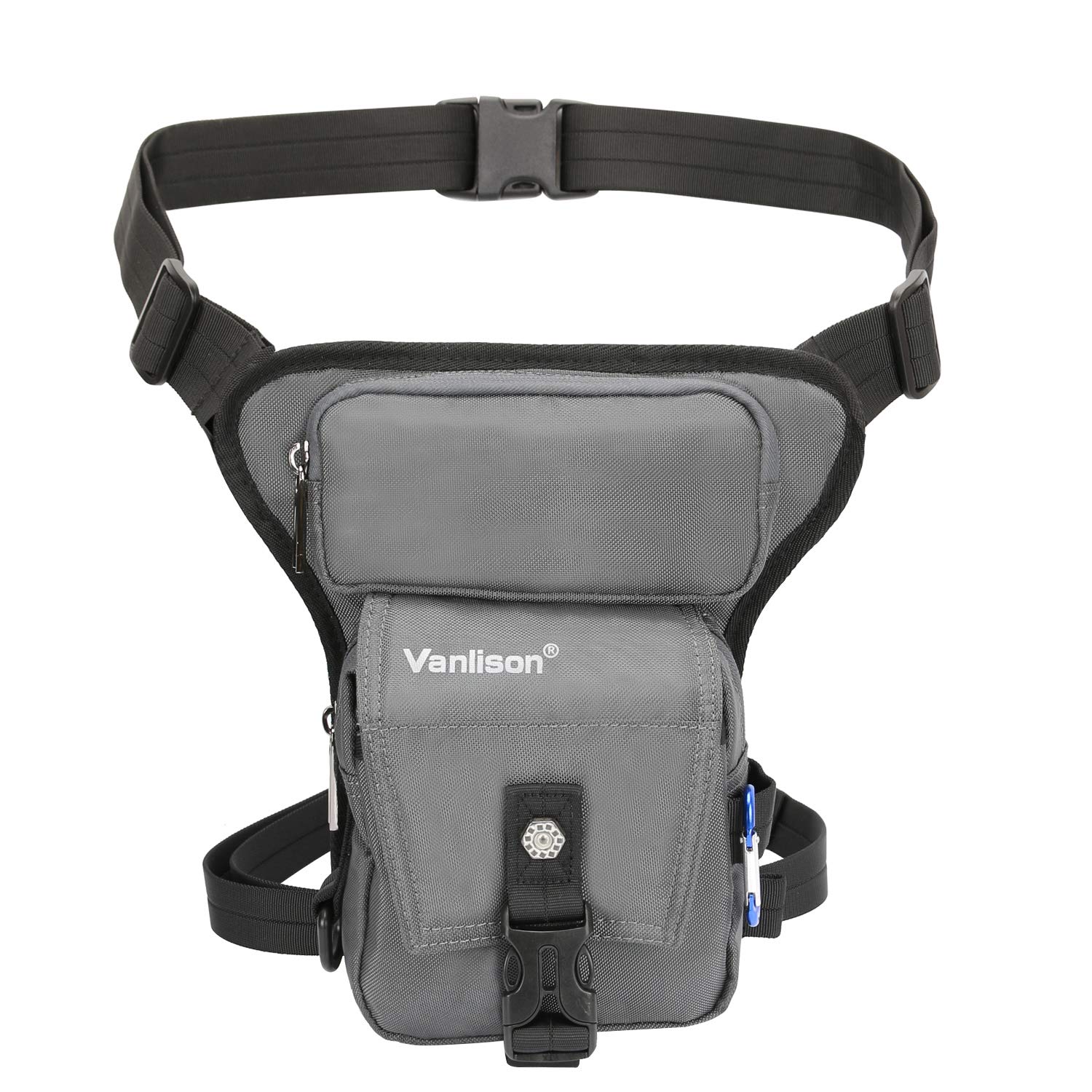 Vanlison Tactical Thigh Bag - Durable Leg Fanny Pack for Hiking, Running & Outdoor Activities - Gray Utility Pouch for Tools, Phone & Essentials - Perfect for Camping, Travel & Workouts
