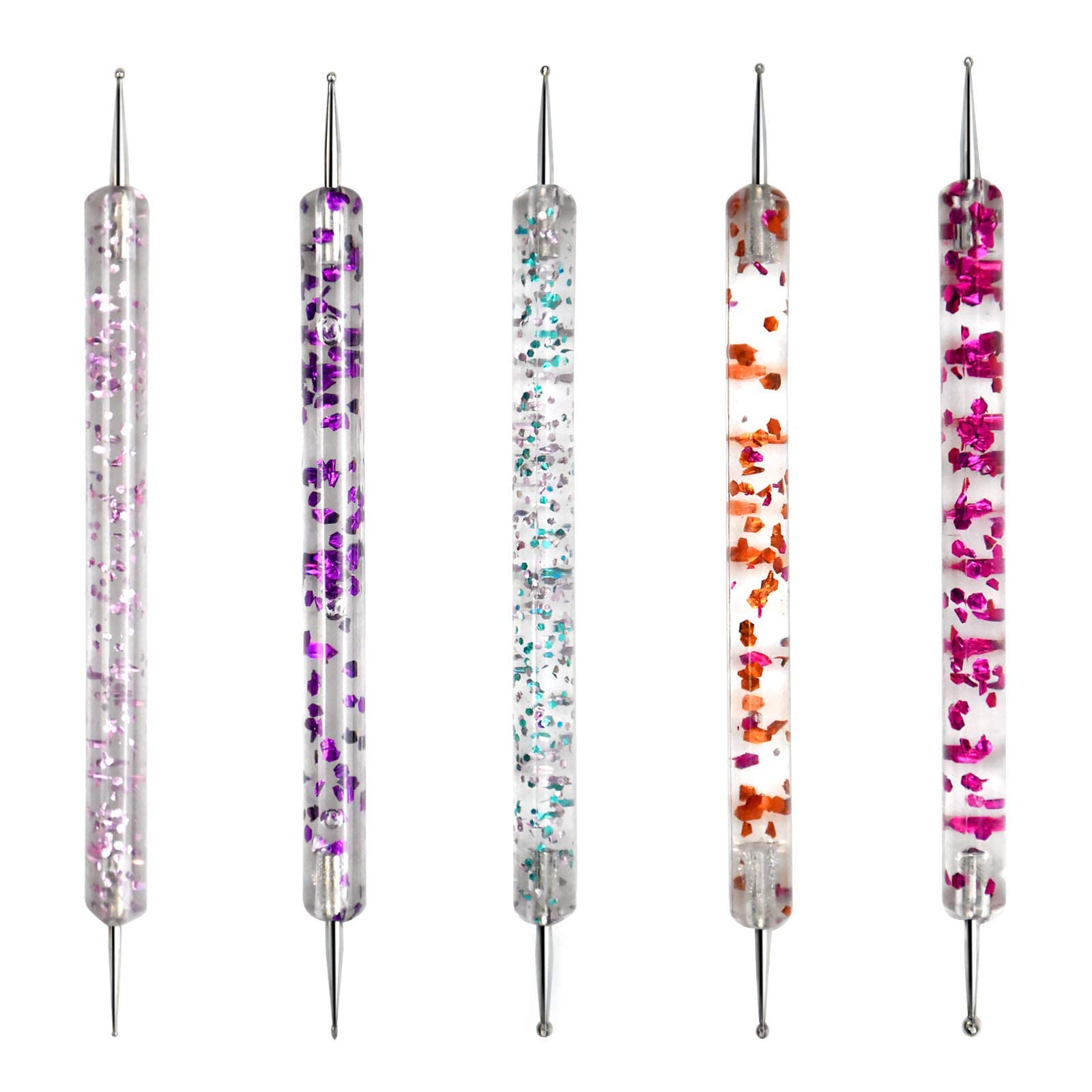 5Pcs Nail Dotting Pen Set - Professional Dotting Painting & Polish Carving Tools for Nail Art Designs - Perfect for Gel Polish Decoration & Manicures - Ideal for DIY Nail Art, Salon Use & Home Manicures